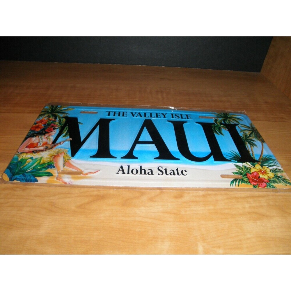 NEW MAUI ALOHA STATE THE VALLEY ISLE NOVELTY ALUMINUM METAL PLATE